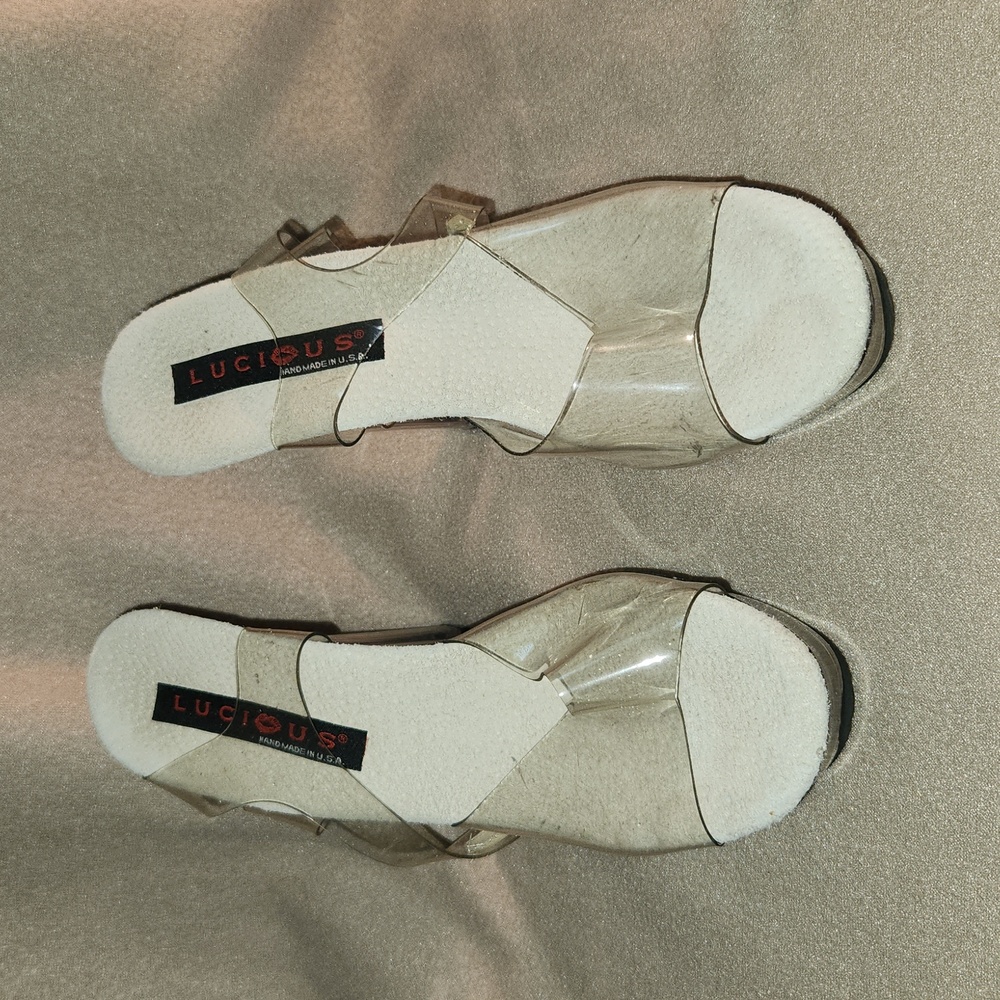 Great Condition!!Sexy Clear Platform Heels Size 8